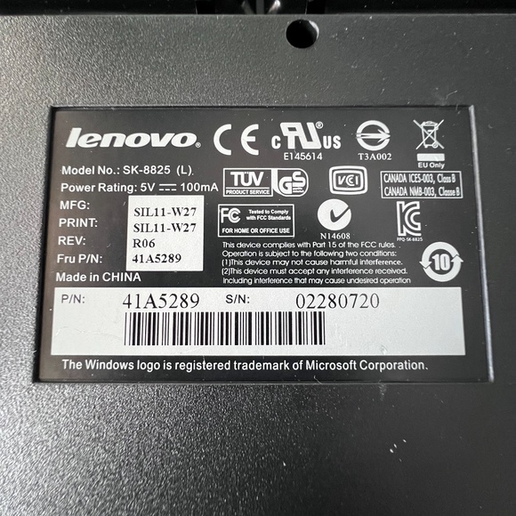 Lenovo SK-8825 Preferred Pro Fullsize USB Keyboard, Black - Picture 3 of 7